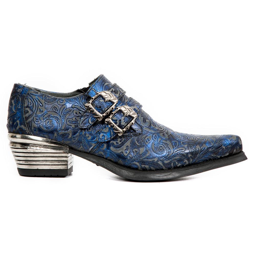 Sapatos 7960-s7 em pele com relevo e fivela em aço image 2