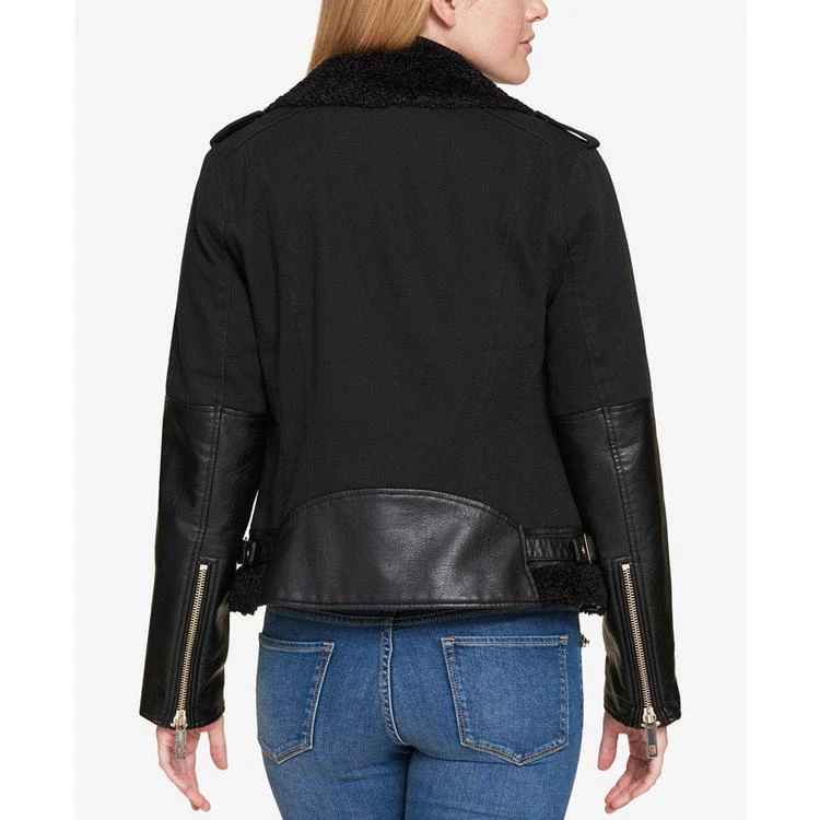 商品Tommy Hilfiger|Faux-Fur-Trim Moto Jacket, Created for Macy's,价格¥430,第3张图片详细描述