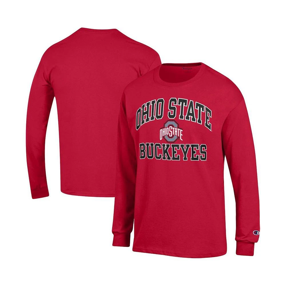 商品CHAMPION|Men's Scarlet Ohio State Buckeyes High Motor Long Sleeve T-shirt,价格¥236,第4张图片详细描述