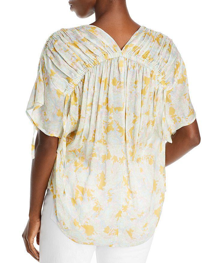 商品Vince|Lotus Ruched Silk Flutter Sleeve Top,价格¥1776,第4张图片详细描述