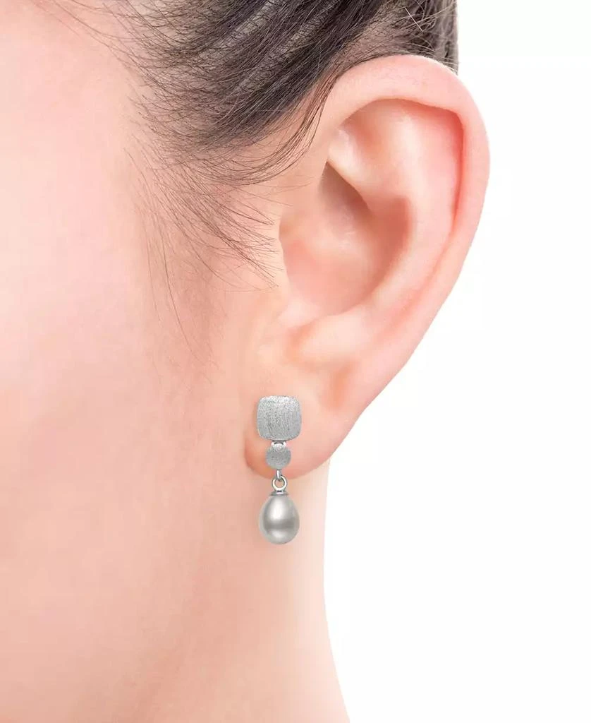 商品Belle de Mer|2-Pc. Set Cultured Freshwater Pearl (6mm) Brushed Finish Pendant Necklace & Matching Drop Earrings in Sterling Silver, Created for Macy's,价格¥2229,第2张图片详细描述