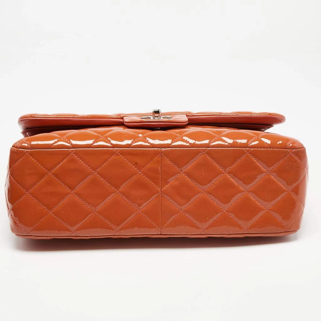 Chanel Orange Quilted Patent Leather Jumbo Classic Double Flap Bag 商品