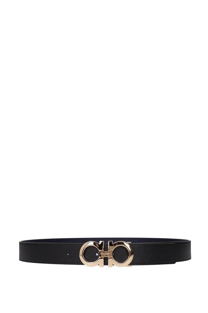 商品Salvatore Ferragamo|Regular belts Leather Black Sea Blue,价格¥2550,第1张图片