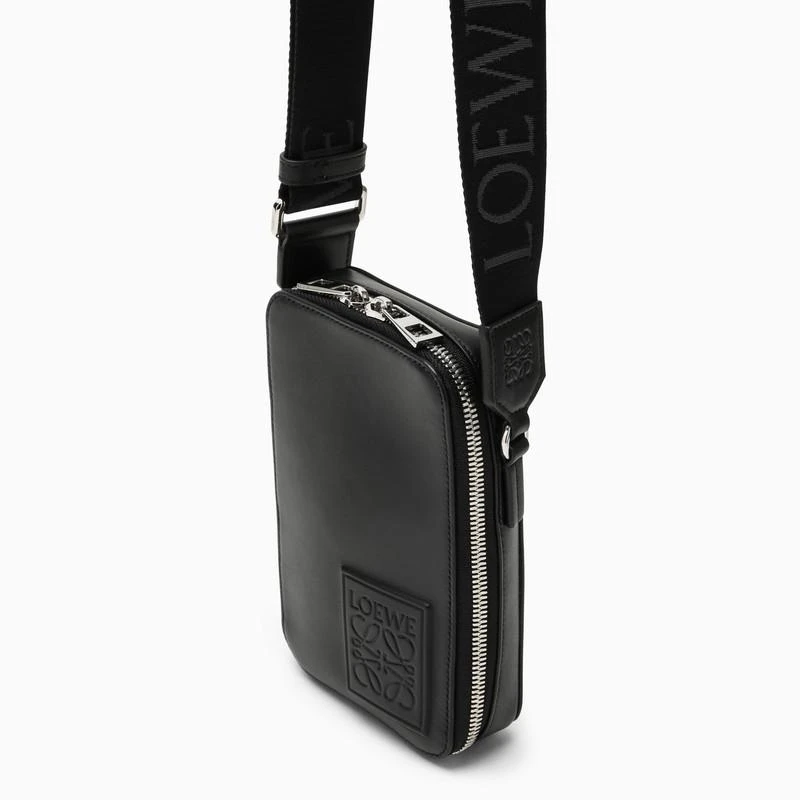 Small black leather shoulder bag with logo 商品
