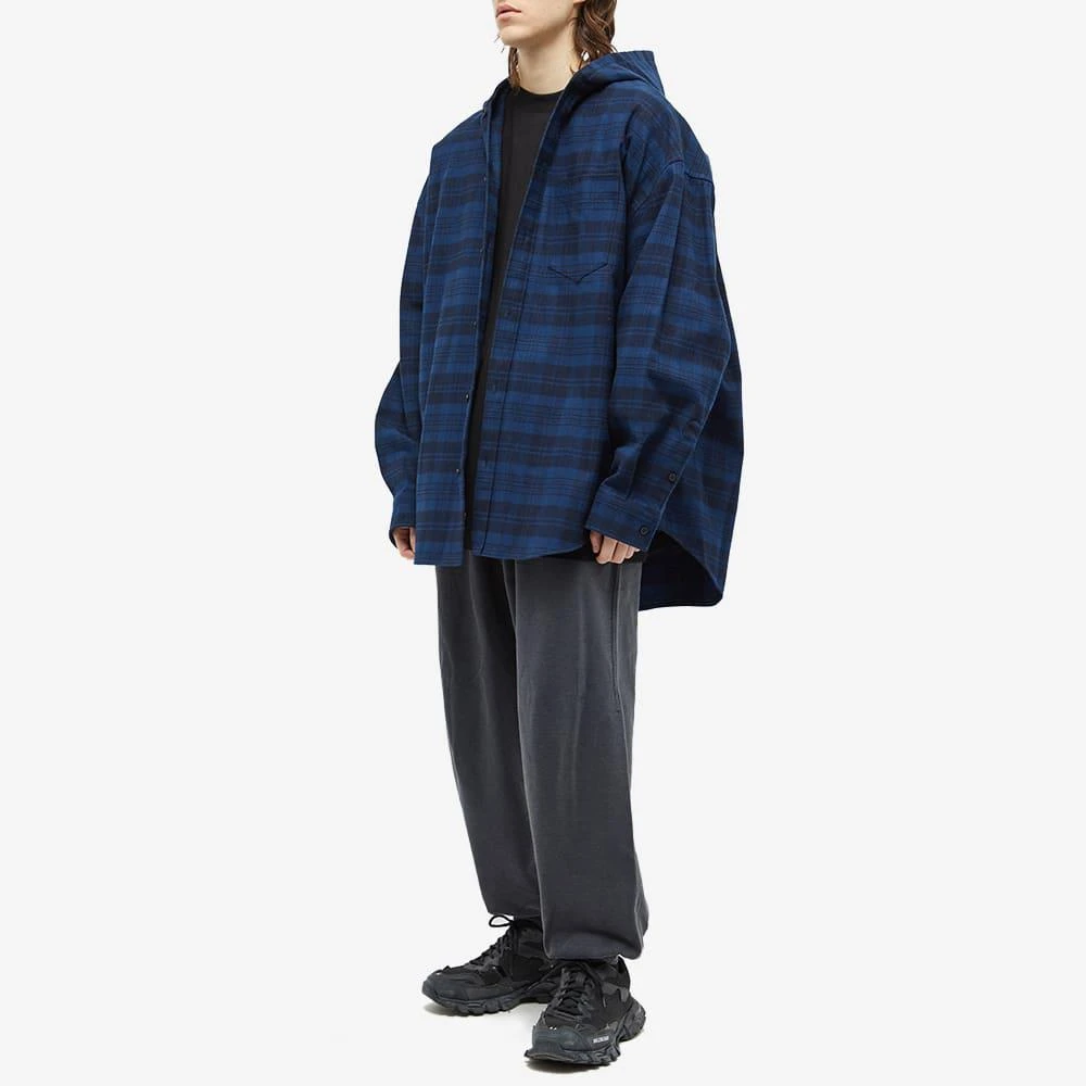 商品Balenciaga|Balenciaga Hooded Check Overshirt,价格¥4762,第4张图片详细描述