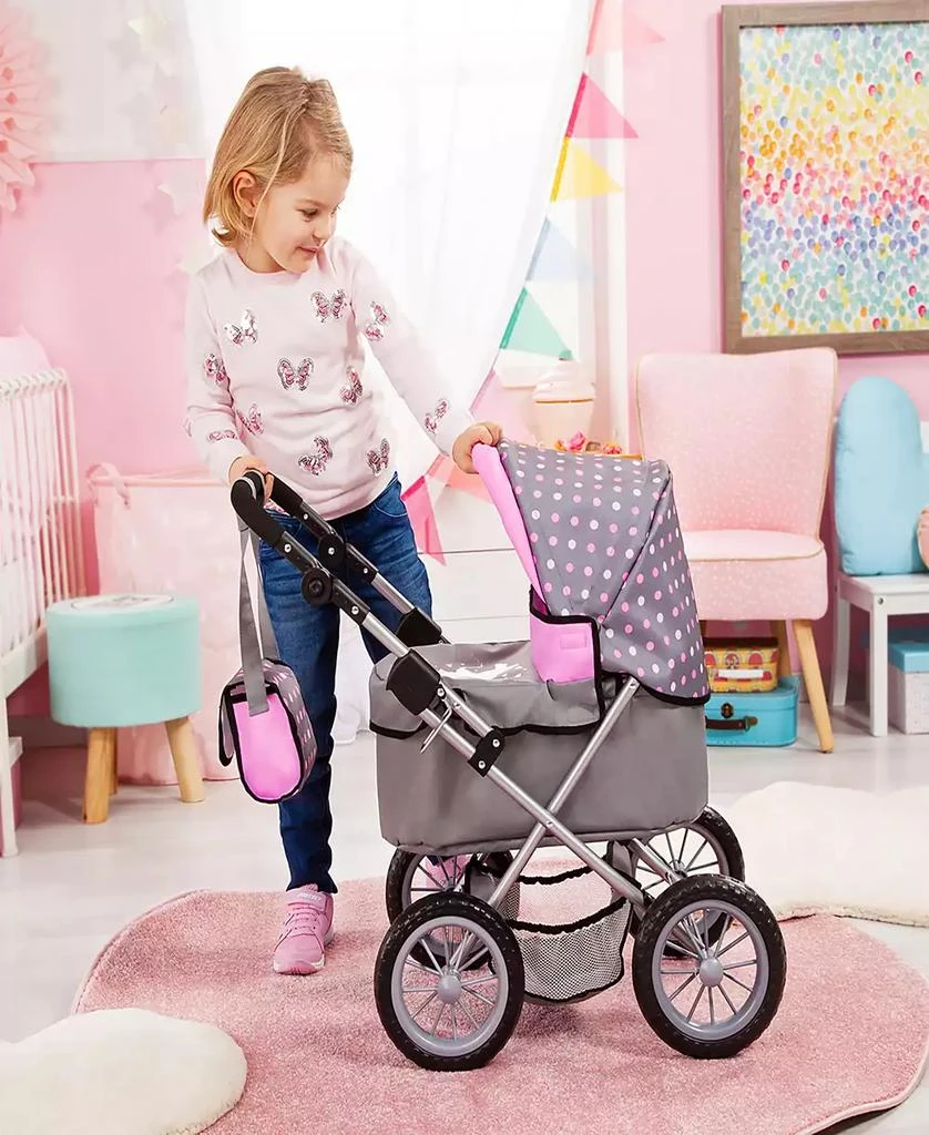 商品Bayer Design|Dolls Grey, Pink, Dots Trendy Pram,价格¥300,第2张图片详细描述