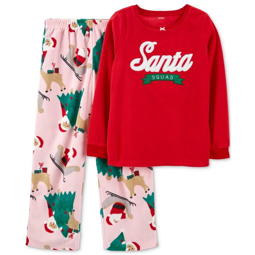 商品Carter's|Little Girls Santa Squad Fleece Pajamas, 2 Piece Set,价格¥80,第1张图片