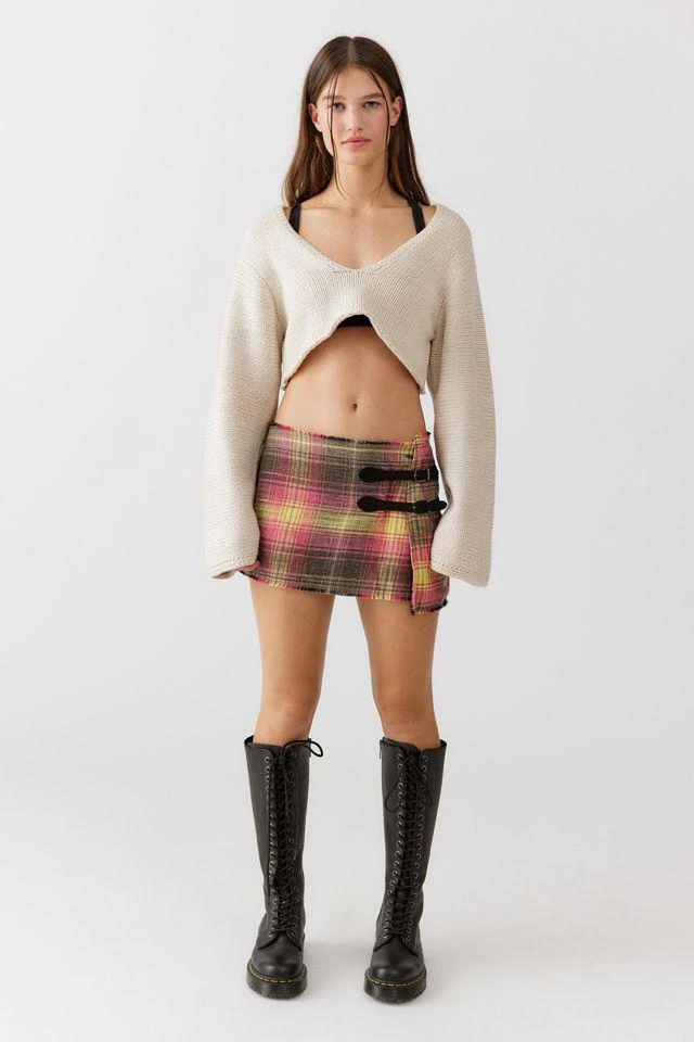 商品Urban Outfitters|UO Heather Flannel Low-Rise Mini Skirt,价格¥113,第4张图片详细描述