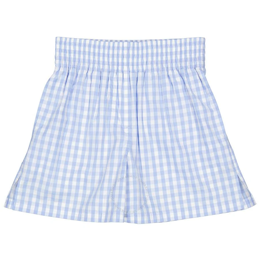 商品Burberry|Burberry Ladies Pale Blue Audrey Gingham Check Shorts, Brand Size 6 (US Size 4),价格¥1639,第1张图片