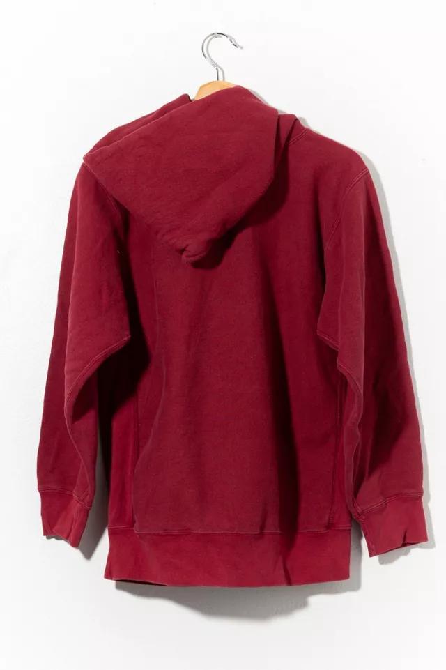 商品Urban Outfitters|Vintage 1990s Reverse Weave Maroon Embroidered Logo Hoodie Sweatshirt,价格¥1317,第4张图片详细描述