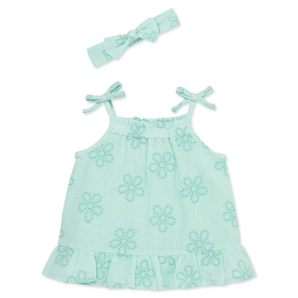 商品Little Me|Baby Girls Eyelet Sunsuit with Headband,价格¥73,第3张图片详细描述