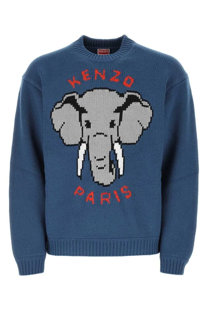 商品Kenzo|Kenzo Elephant-Embroidered intarsia Jumper,价格¥2244-¥3452,第1张图片
