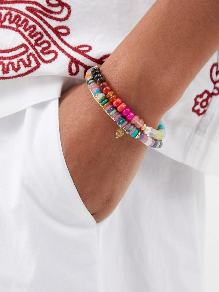 商品Anni Lu|Iris beaded 18kt gold-plated bracelet,价格¥1218,第2张图片详细描述