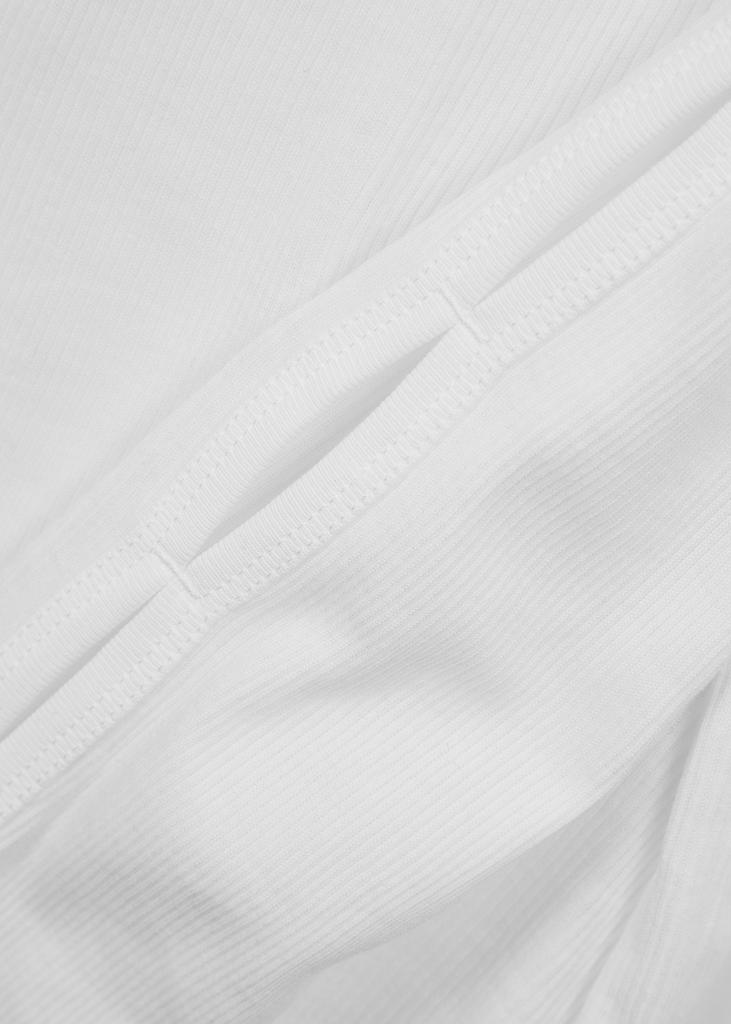 White ribbed cut-out cotton top商品第5张图片规格展示