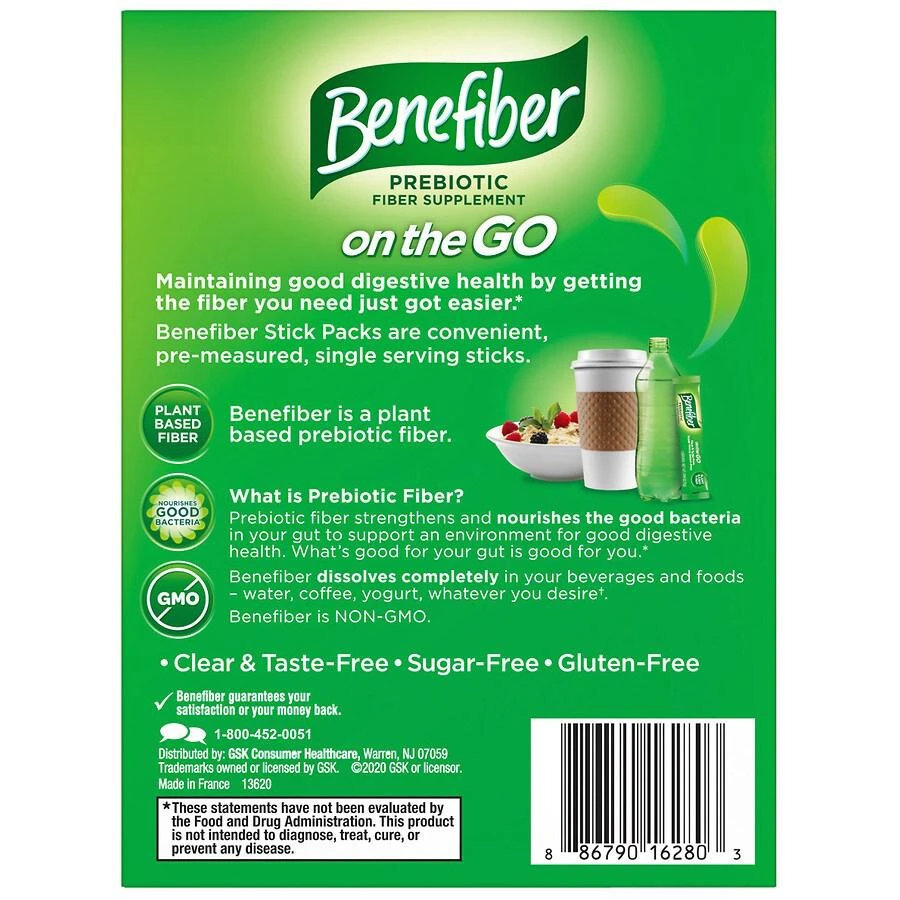 商品Benefiber|Fiber Supplement, On the Go Unflavored,价格¥149,第2张图片详细描述