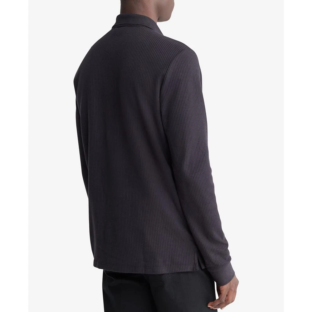 商品Calvin Klein|Men's Regular-Fit Drop Needle Long-Sleeve Polo Shirt,价格¥206,第2张图片详细描述