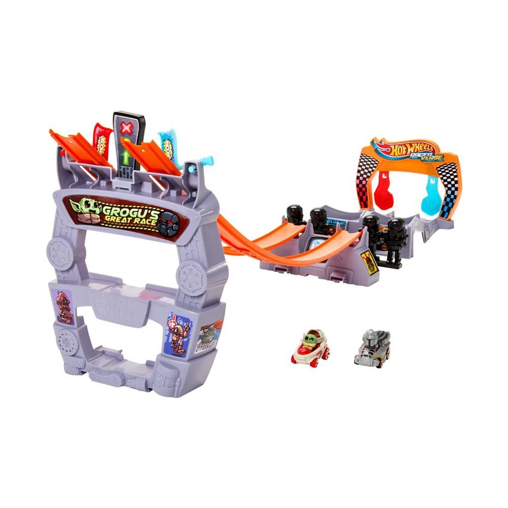 商品Hot Wheels|Racerverse, Star Wars Track Set with 2 Hot Wheels Racers Inspired By Star Wars - Grogu and The Mandolorian,价格¥159,第1张图片