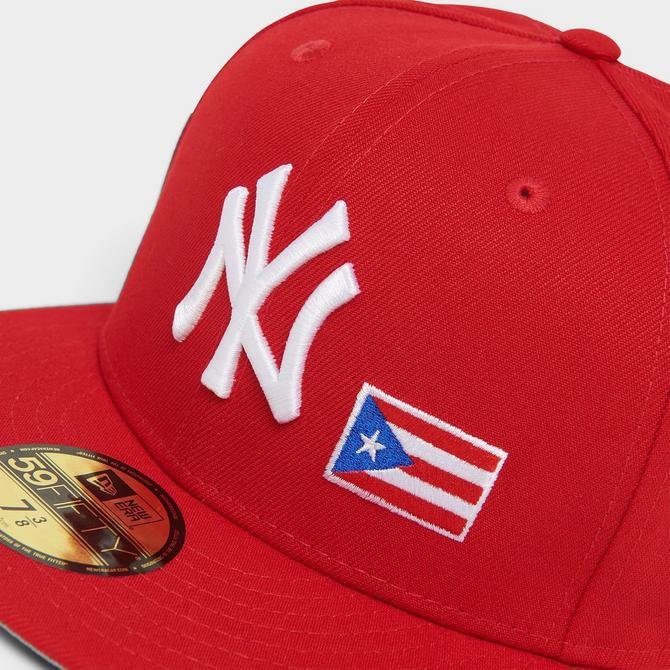 USA Puerto Rico Flag Baseball Cap - Cotton Adjustable Dad Hat, Washed Retro Style, Red - View #7