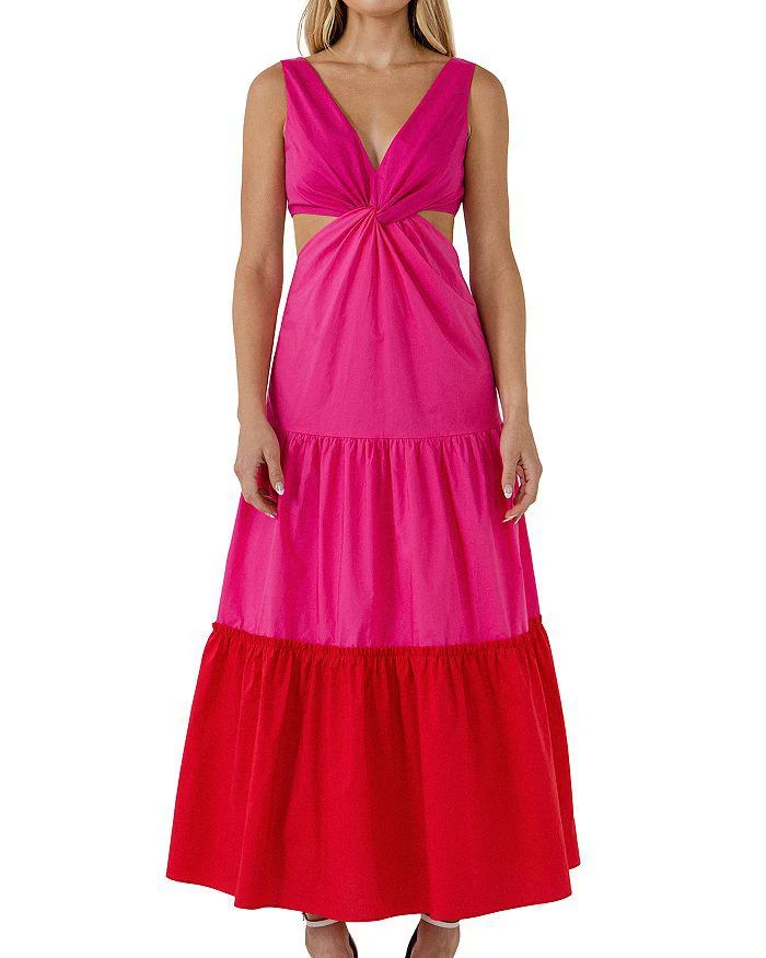 商品Endless Rose|Color Blocked Twisted Cutout Dress,价格¥498,第4张图片详细描述