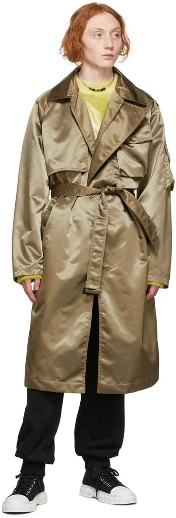 商品Feng Chen Wang|Khaki Nylon Trench Coat,价格¥1627,第4张图片详细描述