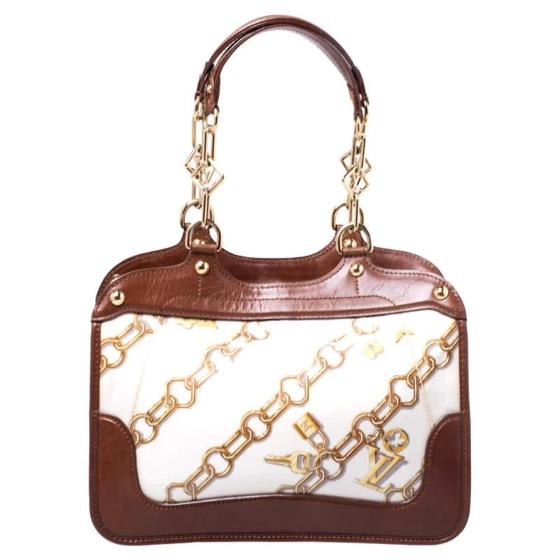商品[二手商品] Louis Vuitton|Louis Vuitton Brown/White Monogram Coated Canvas Linda Charms Bag,价格¥6855,第4张图片详细描述