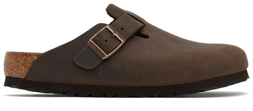 商品Birkenstock|Brown Regular Soft Footbed Boston Clogs,价格¥748,第1张图片