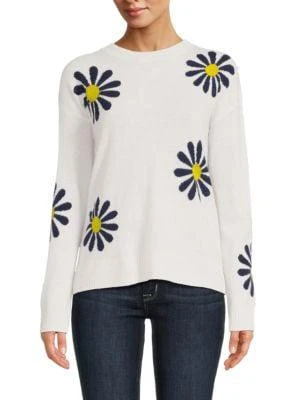 商品Saks Fifth Avenue|Daisy Floral Crewneck 100% Cashmere Sweater,价格¥525,第1张图片