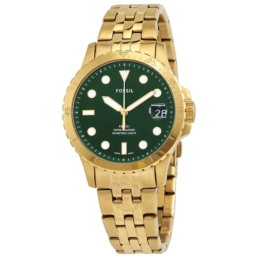 商品Fossil|Fossil Quartz Green Dial Yellow Gold-tone Ladies Watch ES4746,价格¥335,第1张图片