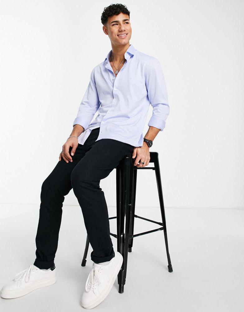 商品Calvin Klein|Calvin Klein slim shirt in blue,价格¥588,第6张图片详细描述