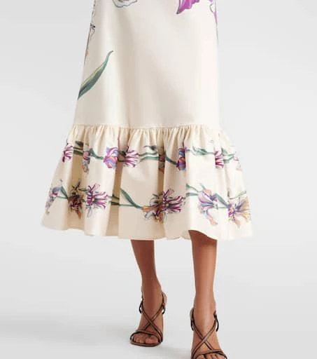 商品LA DOUBLE J|Gingerbread floral cotton-blend midi dress,价格¥8675,第5张图片详细描述