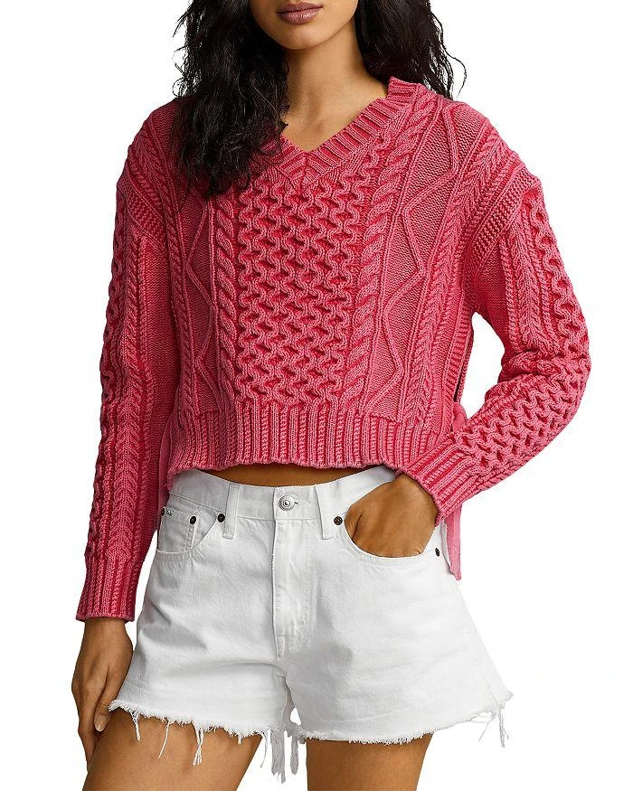 商品Ralph Lauren|Side Tie Cropped Sweater,价格¥443,第1张图片