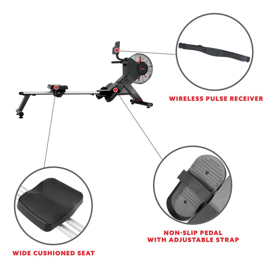 商品Sunny Health & Fitness|Sunny Health & Fitness Carbon Premium Air Magnetic Rowing Machine,价格¥4347,第4张图片详细描述