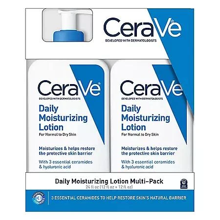 商品CeraVe|CeraVe Daily Moisturizing Lotion, Normal to Dry Skin, 12 fl. oz., 2 pk.,价格¥134,第1张图片