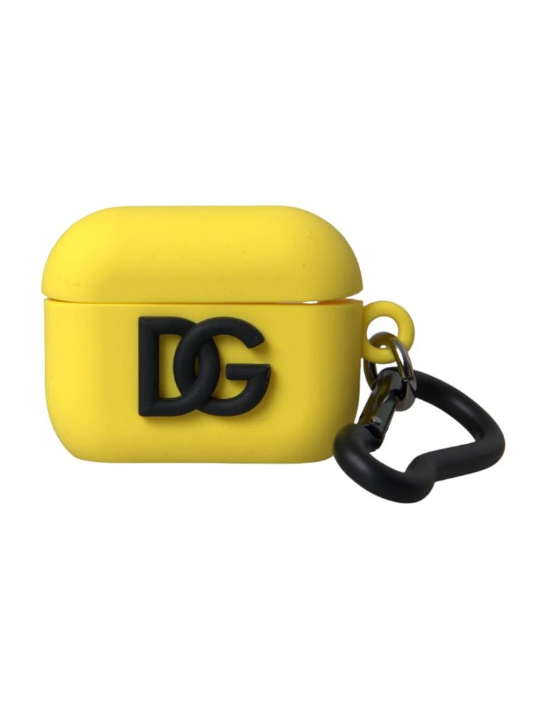 商品Dolce & Gabbana|Dolce & Gabbana Yellow Silicone Logo Embossed Airpods Case,价格¥1712,第1张图片