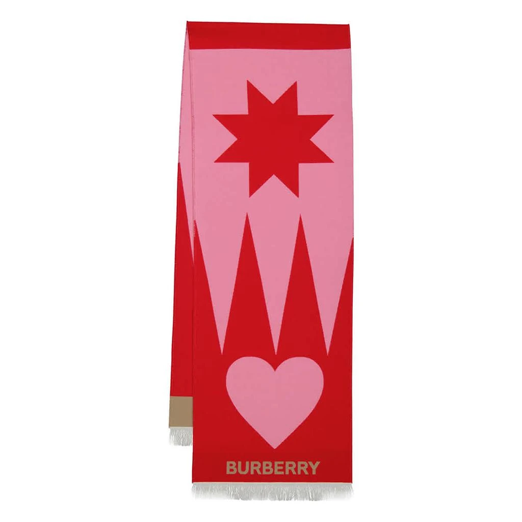 商品Burberry|Burberry Star Heart Jacquard Wool And Silk Scarf,价格¥1040,第1张图片