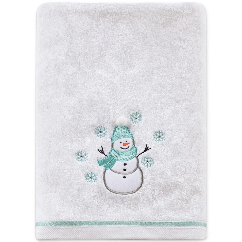 商品Martha Stewart|Snowman Embroidered Holiday Bath Towel, 30" x 54", Created For Macy's,价格¥38,第1张图片