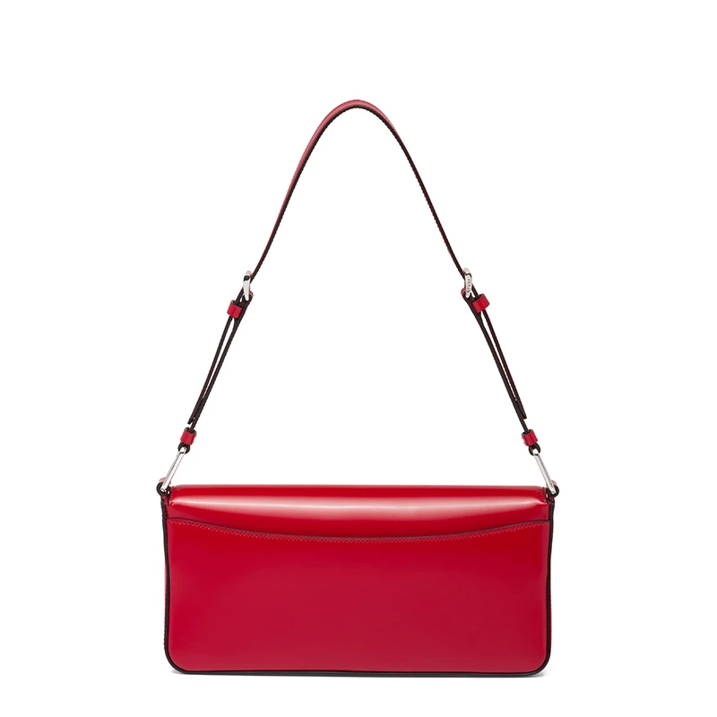 PRADA/普拉达 22春夏新款Femme系列 女士猩红色亮面皮革银扣金属三角形徽标单肩斜跨手提包1BD323_ZO6_F02SB_V_HOO 商品