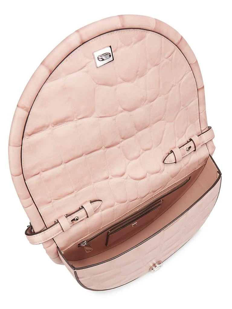 商品Salvatore Ferragamo|Half Moon Croc-Embossed Leather Chain Shoulder Bag,价格¥16664,第3张图片详细描述