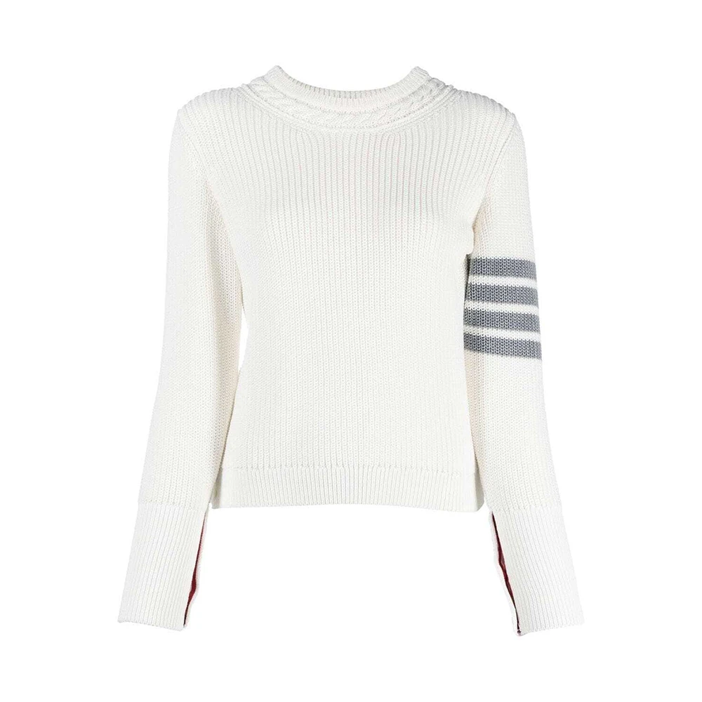 商品Thom Browne|THOM BROWNE 米白色女士针织衫/毛衣 FKA410A-Y3017-100,价格¥4273,第1张图片