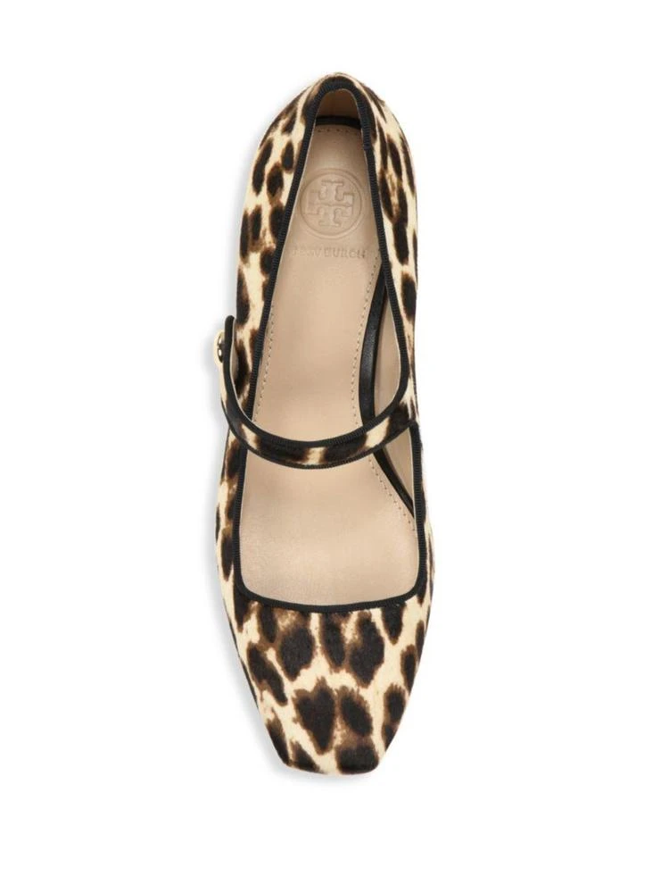 商品Tory Burch|Marisa Leopard-Print Calf Hair Mary Jane Pumps,价格¥1075,第4张图片详细描述