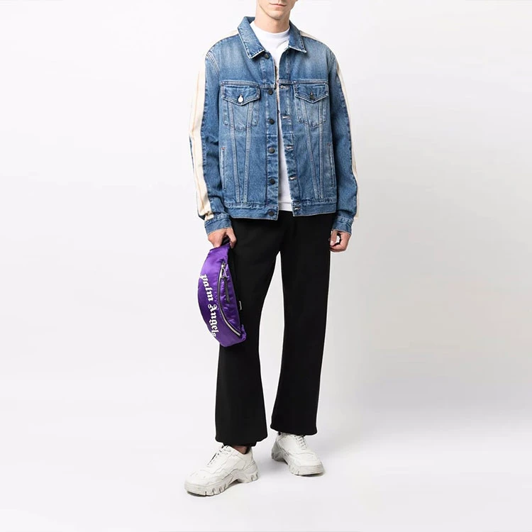 商品[国内直发] Palm Angels|条纹细节牛仔外套 男款 蓝色,价格¥2859,第4张图片详细描述