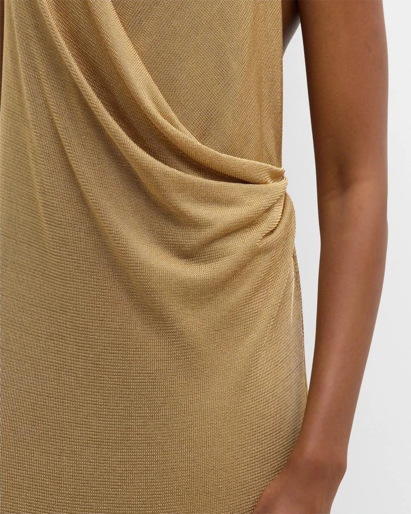 商品KOLTSON|Luxury Metallic Jersey Draped Plunging Wrap Gown,价格¥23240,第5张图片详细描述