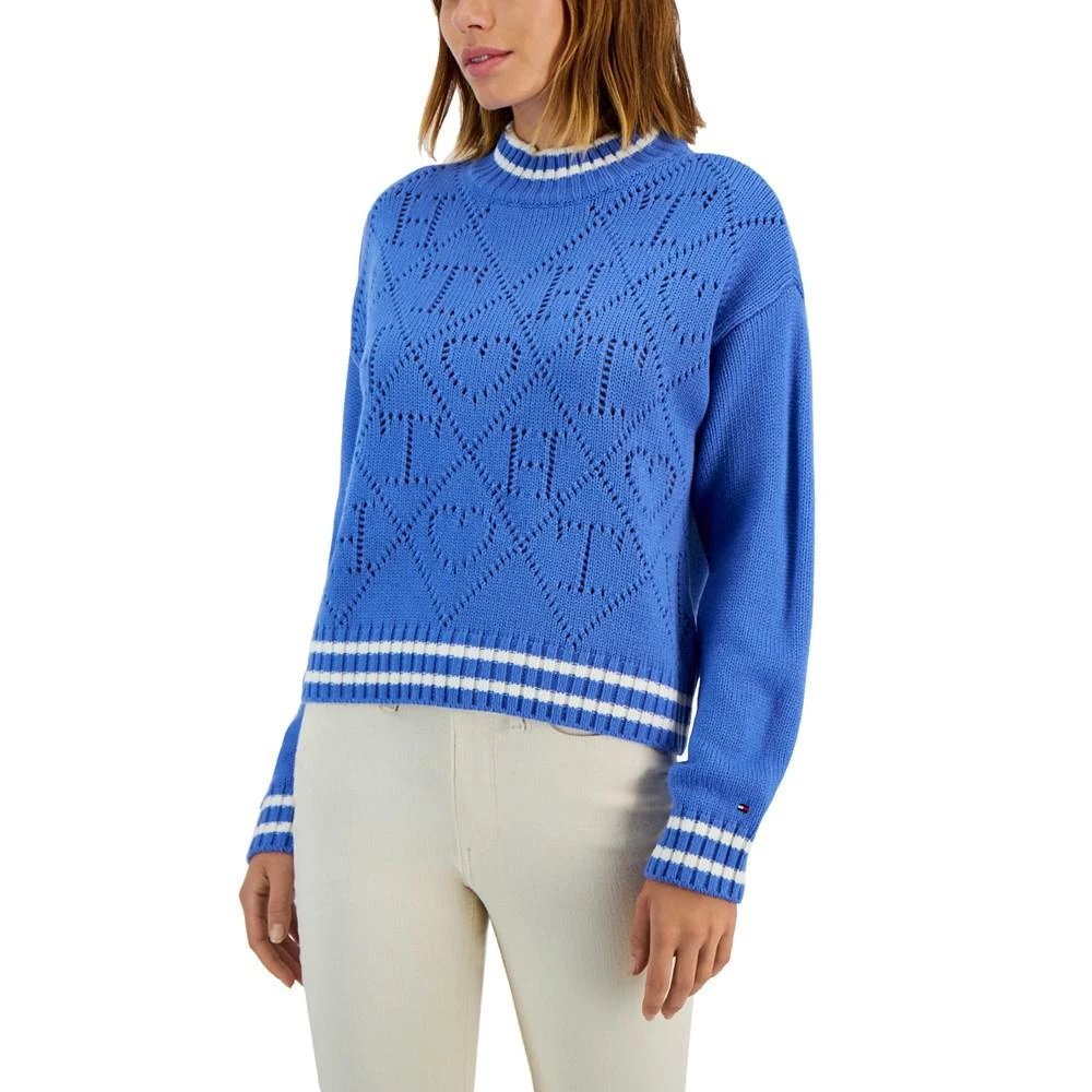 商品Tommy Hilfiger|Women's Argyle Logo Mock-Neck Sweater,价格¥179,第1张图片