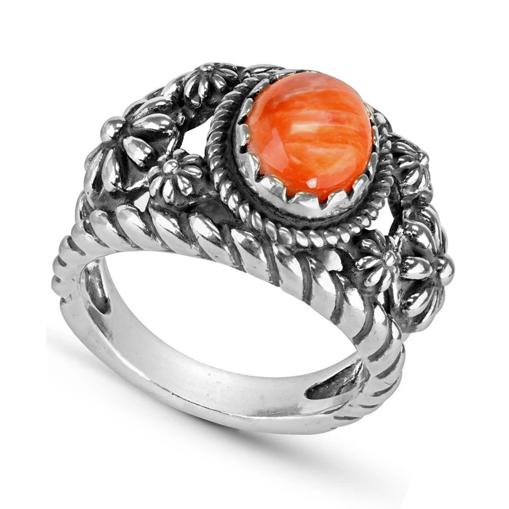 商品American West|Sterling Silver Gemstone Ring in Charoite, Orange Spiny Oyster or Purple Spiny Oyster,价格¥819,第1张图片