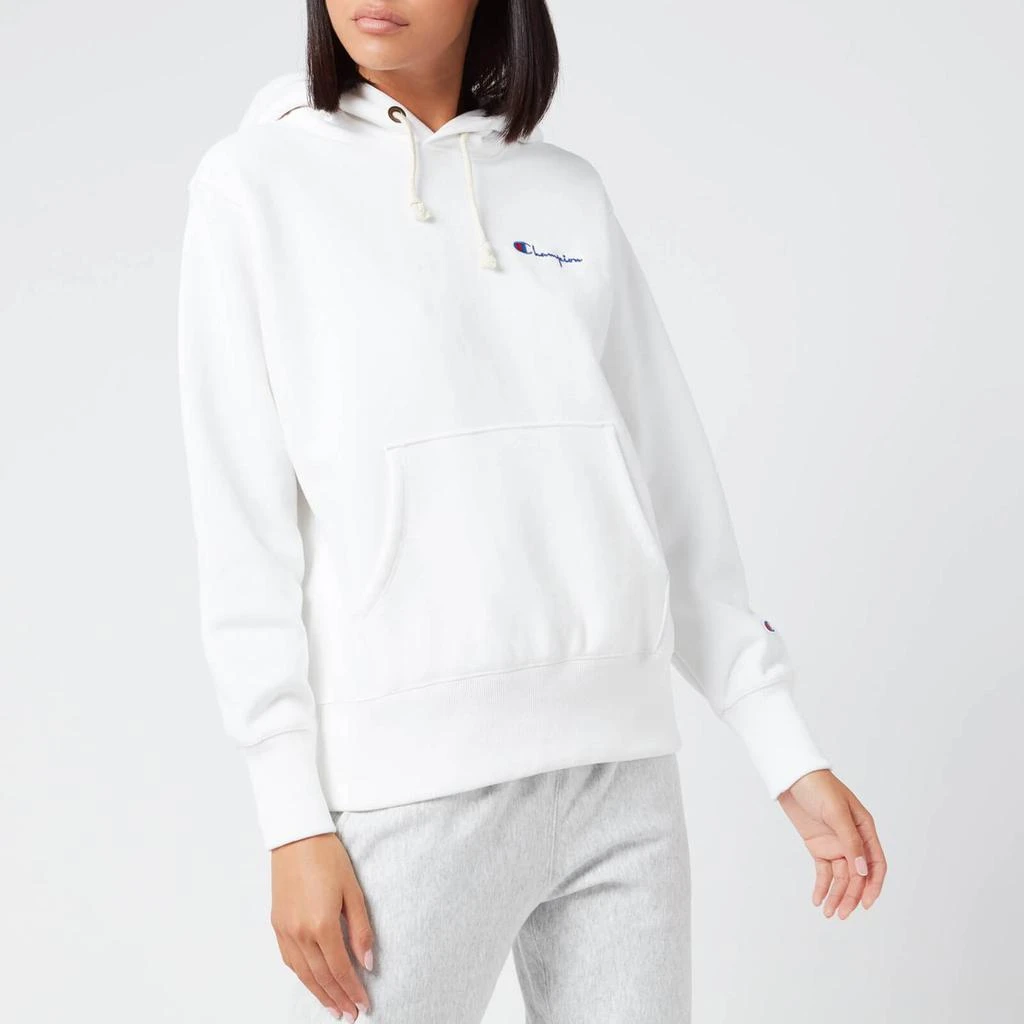 商品CHAMPION|Champion Women's Small Script Hooded Sweatshirt - White,价格¥255,第1张图片