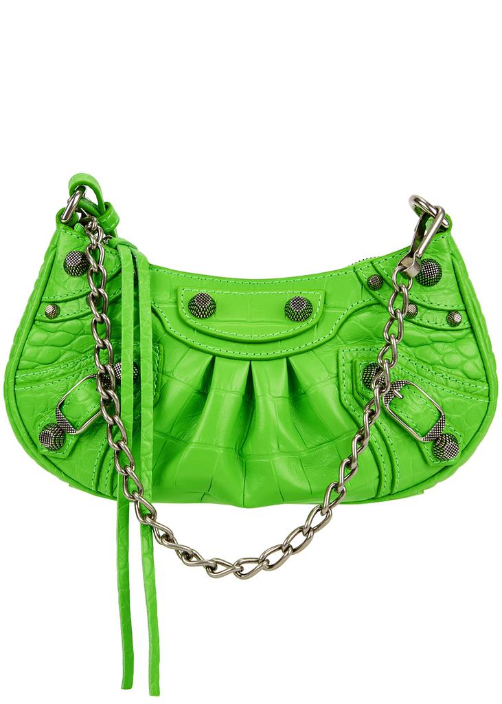 Le Cagole mini green leather cross-body bag商品第1张图片规格展示