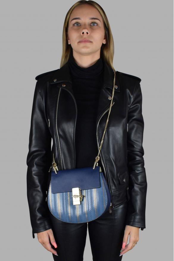 商品Chloé|Luxury Handbag   Drew Chloé Shoulder Bag In Leather And Blue Python,价格¥10324,第5张图片详细描述