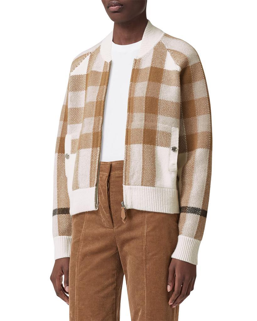 商品Burberry|Demmi Check Cashmere Bomber,价格¥12133,第1张图片