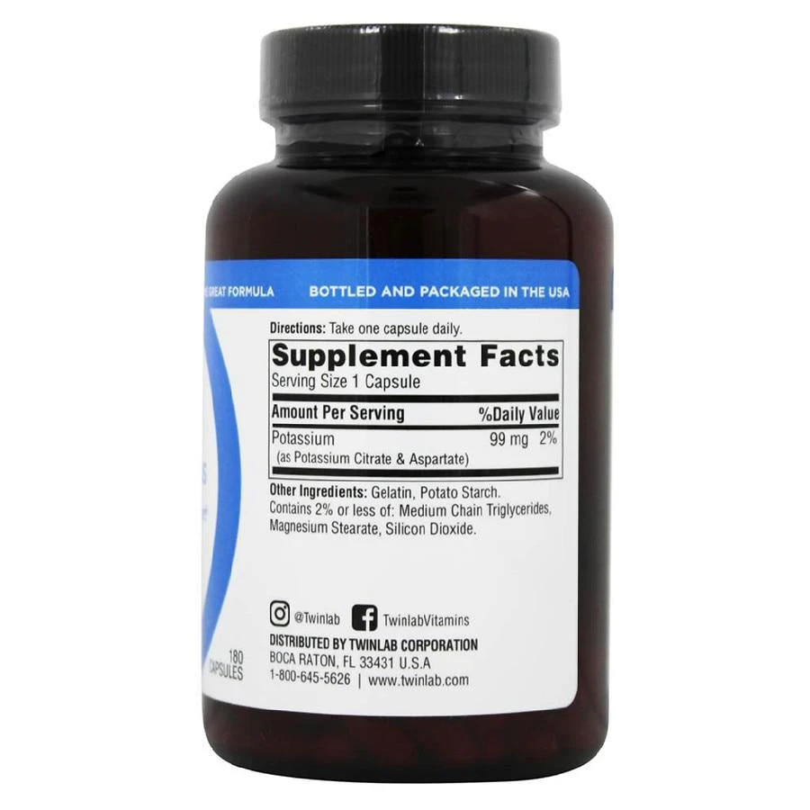 商品Twinlab|Potassium Capsules,价格¥89,第3张图片详细描述