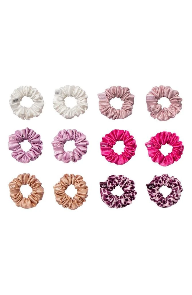 商品Slip|French Rose Pure Silk Assorted 12-Pack Mini Scrunchies,价格¥200,第1张图片